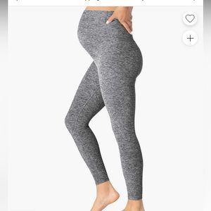 BEYOND THE BUMP SPACEDYE MATERNITY LEGGINGS - BLACK/WHITE SPACEDYE / S